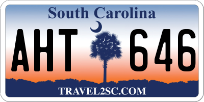 SC license plate AHT646