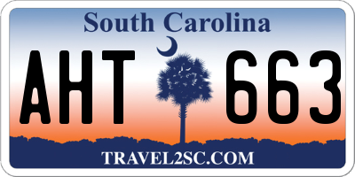 SC license plate AHT663
