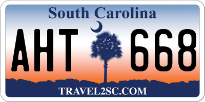 SC license plate AHT668