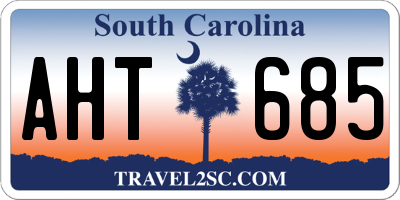 SC license plate AHT685