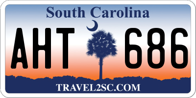 SC license plate AHT686