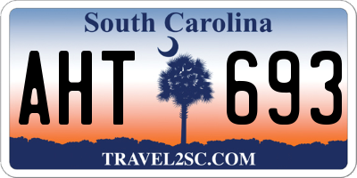 SC license plate AHT693