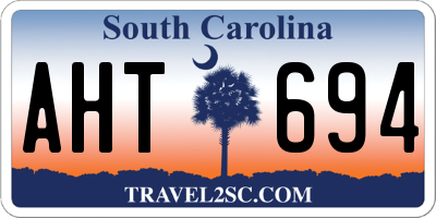 SC license plate AHT694