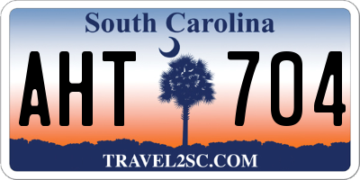 SC license plate AHT704