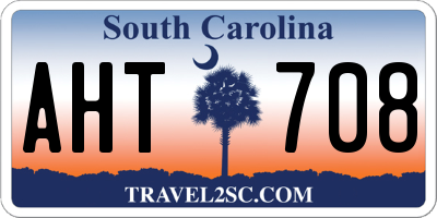 SC license plate AHT708