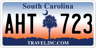 SC license plate AHT723