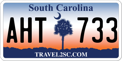 SC license plate AHT733