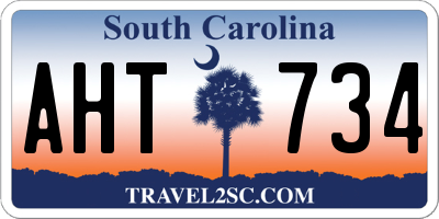 SC license plate AHT734
