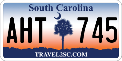 SC license plate AHT745