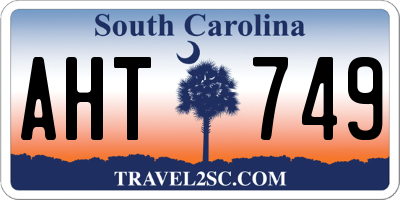 SC license plate AHT749
