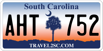 SC license plate AHT752