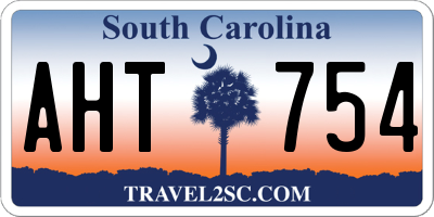 SC license plate AHT754
