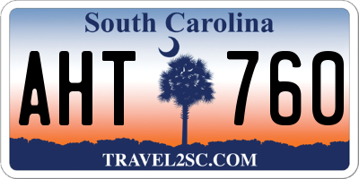 SC license plate AHT760