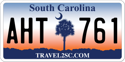 SC license plate AHT761