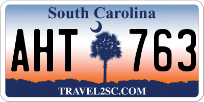 SC license plate AHT763