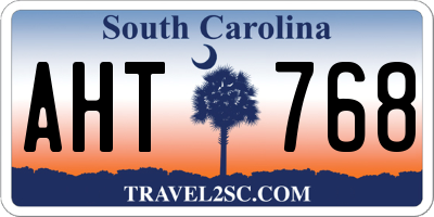 SC license plate AHT768
