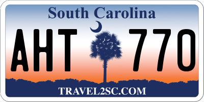 SC license plate AHT770