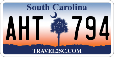 SC license plate AHT794