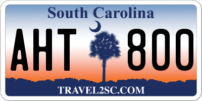 SC license plate AHT800