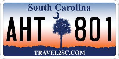 SC license plate AHT801