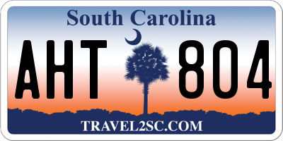 SC license plate AHT804