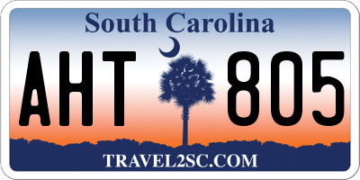 SC license plate AHT805