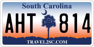 SC license plate AHT814