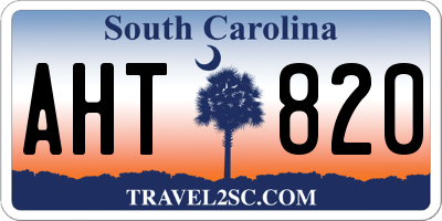 SC license plate AHT820
