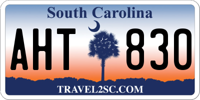 SC license plate AHT830