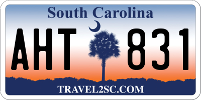 SC license plate AHT831