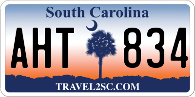 SC license plate AHT834