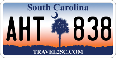 SC license plate AHT838