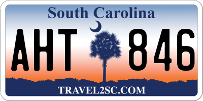 SC license plate AHT846