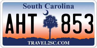 SC license plate AHT853