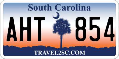 SC license plate AHT854