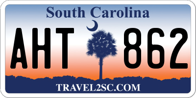 SC license plate AHT862