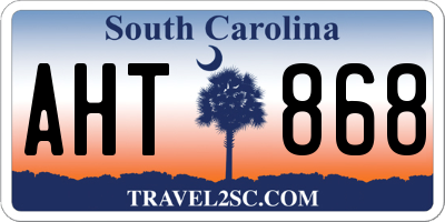 SC license plate AHT868