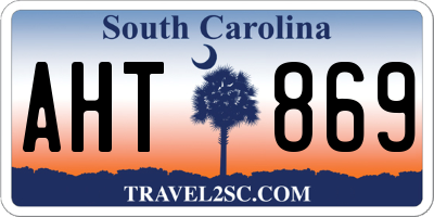 SC license plate AHT869