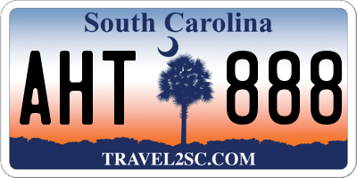 SC license plate AHT888