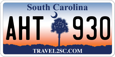 SC license plate AHT930