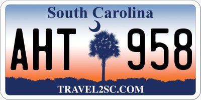 SC license plate AHT958