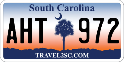 SC license plate AHT972
