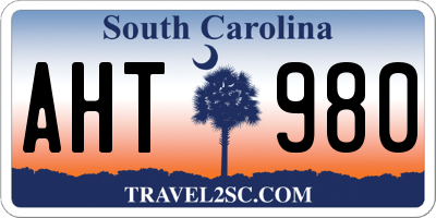 SC license plate AHT980