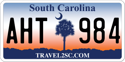 SC license plate AHT984