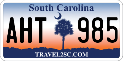SC license plate AHT985