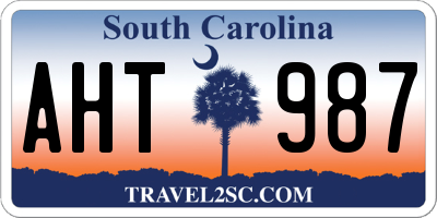 SC license plate AHT987