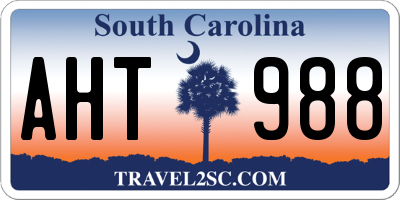 SC license plate AHT988