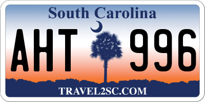 SC license plate AHT996