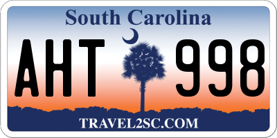 SC license plate AHT998
