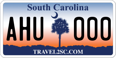 SC license plate AHU000